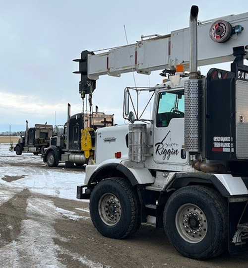 Three Riggin trucks lined up